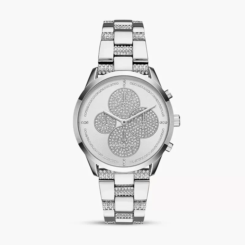 Michael Kors Slater Crystal Pave Silver Dial Ladies Watch | MK6552